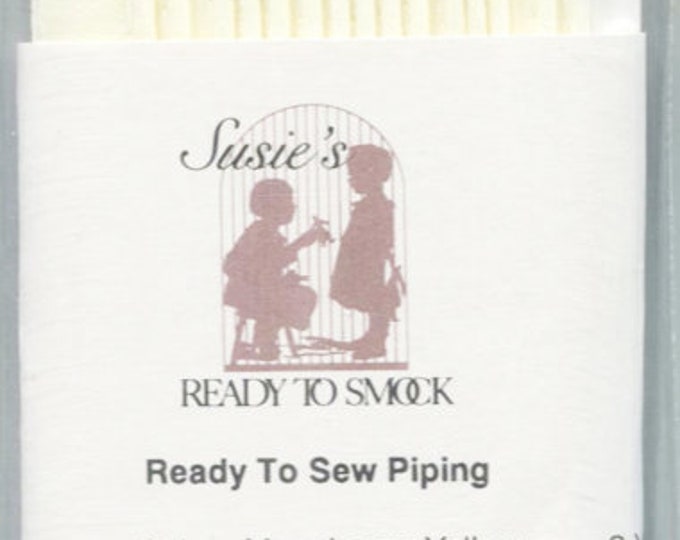 Pale Yellow Mini Piping by the Yard / Doll Clothes / Heirloom Sewing / Piping for Childrens Clothes /  Cording 1/8" / Overall width .5"