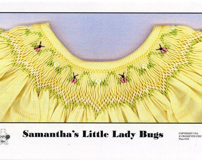 Smocking Plates / Geometric Smocking / Samantha's Little Lady Bugs / Smocked Bishop Dress  / Smocked Romper / Easy / CEC Smocking Plates