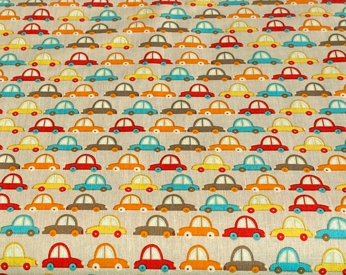 Fabric / Car Print / Boys / Smocking Fabric / Bubble / Quilt Fabric / Shirt / Lining / 100% Cotton / 45" W / Riley Blake