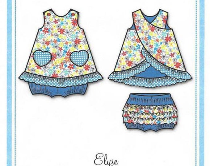 Summer Top / Top With Cross-Over Back / Ruffled Panties / Girls Top / Elyse / Bonnie Blue