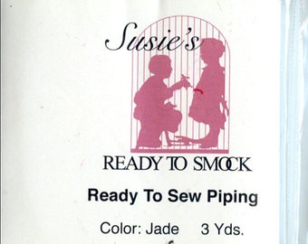 Jade Green Piping / 3 Yard Package / Green Mini Piping / Piping for Childrens Clothes / Mini-Piping / Cording 1/8" / Overall width .5"