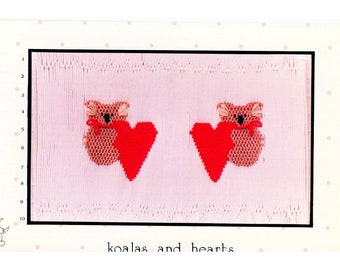 Smocking Plates /Smocking / Smocked Dress / Vintage Smocking Design / Smocked Romper / Koalas and squares / Square Yoke