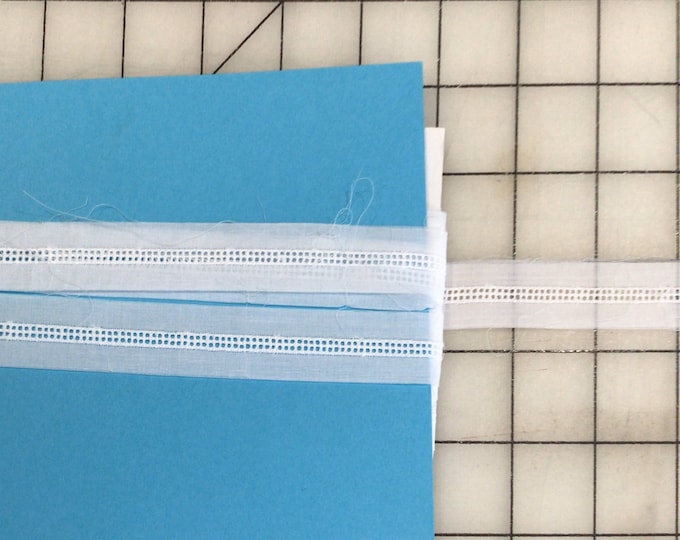 Double Entredeux  / White / Embroidered Edging