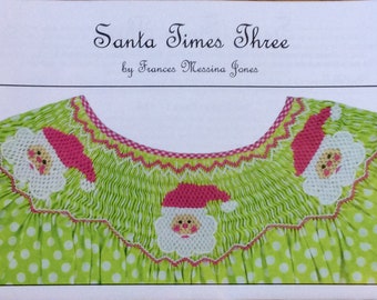 Christmas Smocking Plates / Geometric Smocking /Santa Times 3 / Smocked Bishop Dress  / Smocked Romper / Easy /