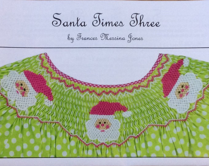 Christmas Smocking Plates / Geometric Smocking /Santa Times 3 / Smocked Bishop Dress  / Smocked Romper / Easy / CEC Smocking Plates / 273