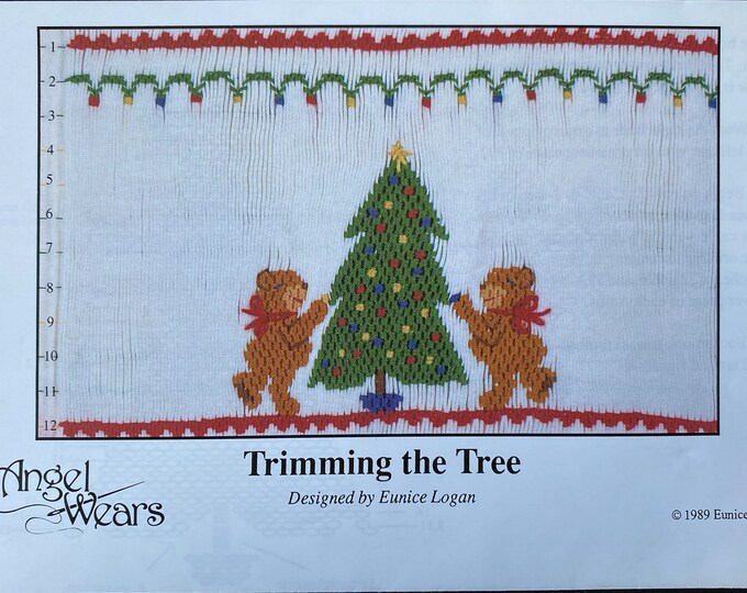 Christmas Smocking Plates / Smocking / Smocked Dress / Smocking Design / Christmas Dress / Smocked Romper / Trimming the Tree / Vintage