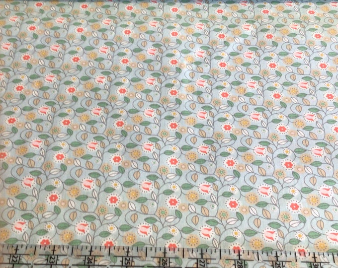 Fabric / Small Vine Print / Smocking Fabric / Dress Fabric / Quilt Fabric / Doll Clothes / Mask Fabric / 100% Cotton / 60" W / FF 672 /