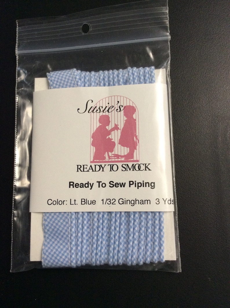 Gingham Mini Piping Pink Piping for Childrens Clothes Doll Clothes Cording 18 Overall width .5 3 Yard Package