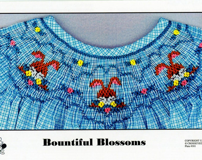 Easter Smocking Plates / Bountiful Blossoms / Smocking /Smocked Dress / Smocked Bishop / Smocked Romper / Smocking Plate / CEC / 301