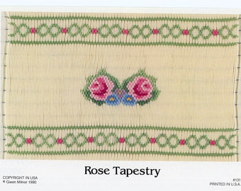 Smocking Plates / Picture Smocking  / Smocked Dress or Romper / Stacked Design / Night Gown / Inset /  Rose Tapestry / Gwen Miller