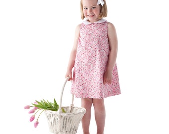 Girls Dress Pattern / Swing Sundress / Adjustable Fullness / Lined / Optional Collar / Jumper / Childrens Corner / Frannie / 238