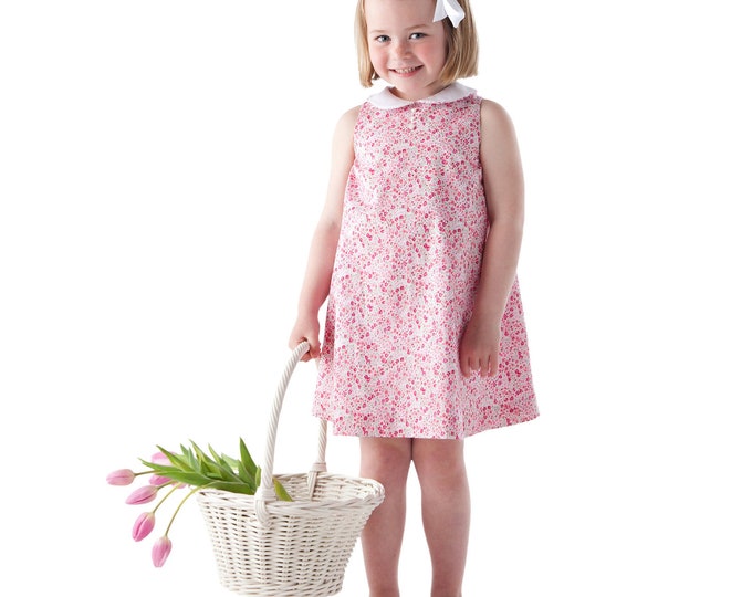 Girls Dress Pattern / Swing Sundress / Adjustable Fullness / Lined / Optional Collar / Jumper / Childrens Corner / Frannie / 238