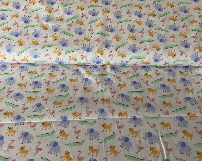 Safari Animal Fabric / Smocking Fabric  / Quilt Fabric  / 100% Cotton / Bubble / Pants / Dress /Fabric Finders Print #2642