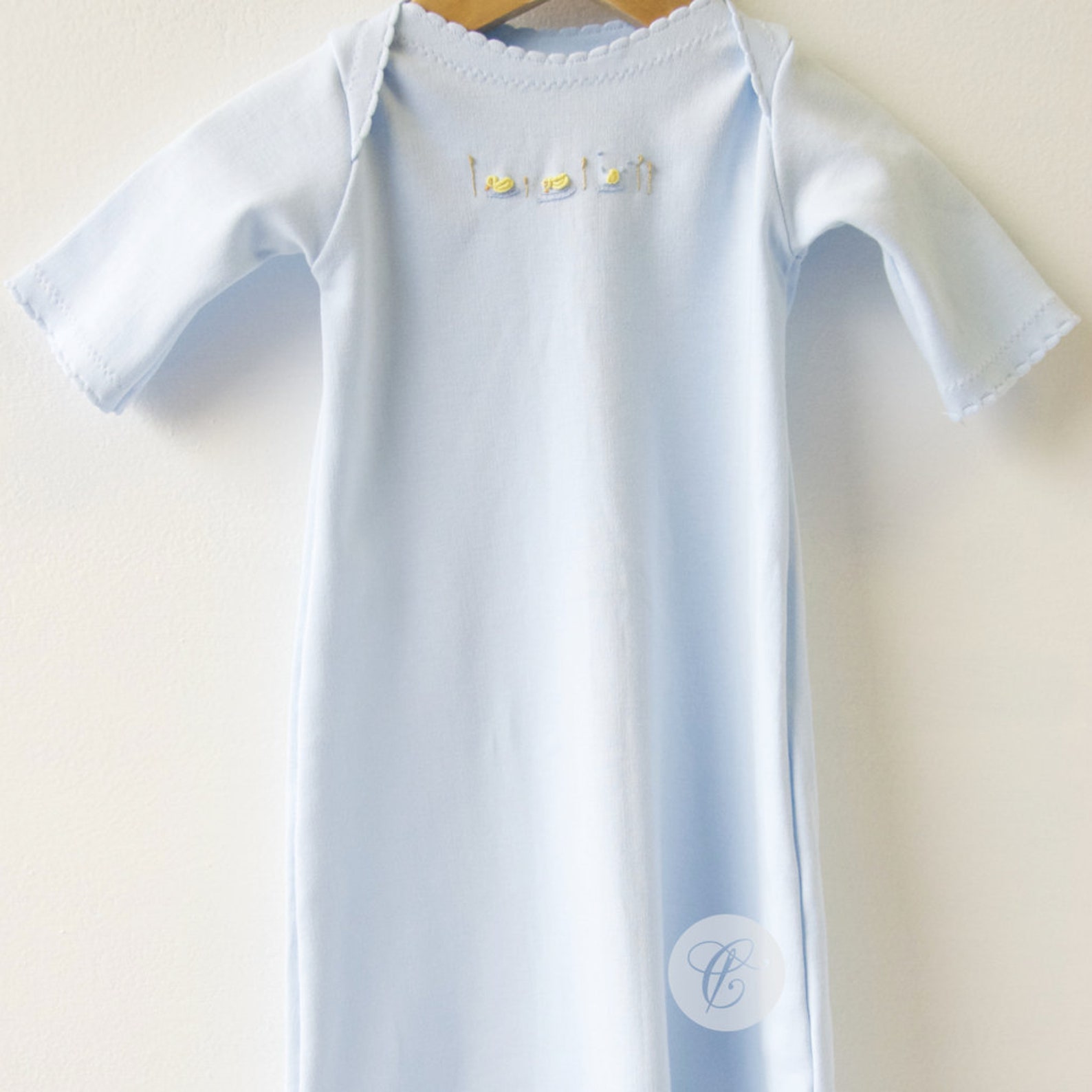 Childrens Corner / Bunny Knit Nightie / Baby Layette / Etsy