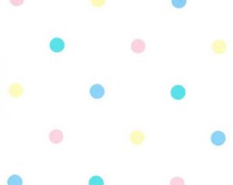 Pastel Polka Dot Pique Fabric: Pink, Blue, Green & Yellow /100% Cotton / 60 Inches Wide / Pleats for Smocking / 60" wide / by Fabric Finders