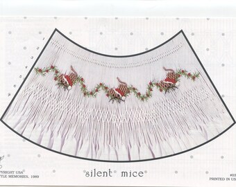 Christmas Smocking Plates /Smocking / Smocked Dress / Vintage Smocking Design / Christmas Dress / Smocked Romper / silent mice