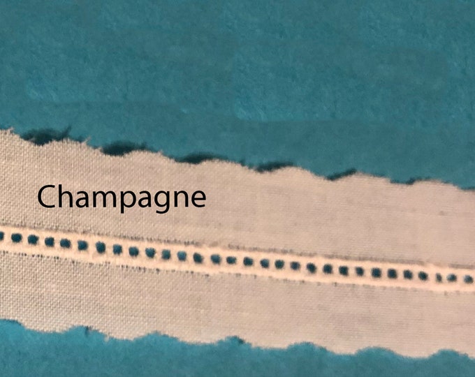 Small Entredeux / Champagne / Embroidered Edging