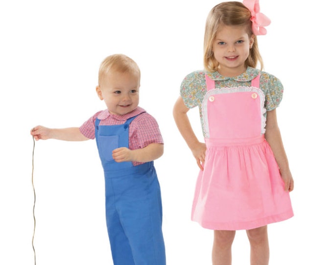 Romper Pattern / Jumper Pattern/ Shirt Pattern / Short Sleeve or Puffed Sleeve / Bib Overalls / Back Elastic /  Childrens Corner / Alex