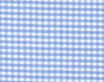 Gingham/ Sky Blue Gingham / Small Gingham / 1/16" Gingham / 100% Cotton / 60" wide / Fabric Finders /