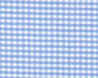 Gingham/ Sky Blue Gingham / Small Gingham / 1/16" Gingham / 100% Cotton / 60" wide / Fabric Finders /