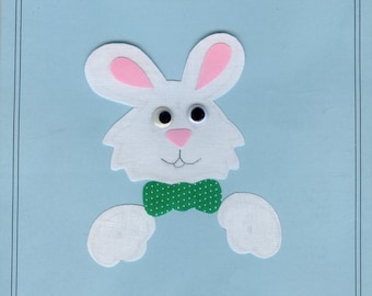 Iron on Appliqué / Press & Sew Appliqué / Bunny Face Applique / Easy Easter Outfit /  Embroidery machine not required / Ellen McCarn