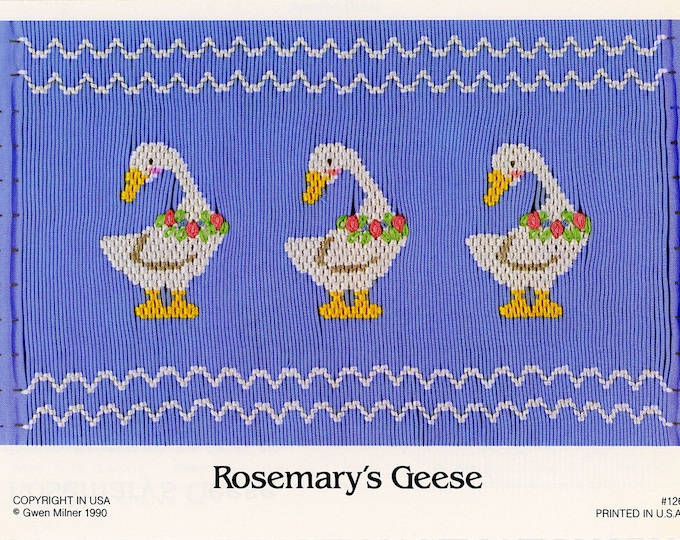 Smocking Plates / Picture Smocking  / Smocked Dress or Romper / Stacked Design  / Inset / Smocking Box / Rosemary's Geese / Gwen Miller