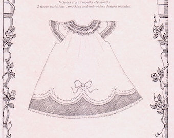 Heirloom Dress Pattern / Smocked Bishop / Madeira Hem / Lace Insertion / Puffed and Angel Sleeve / Embroidery / Primrose Lane / Baby Brook