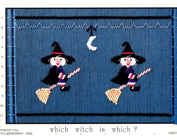 Halloween Smocking Plates /Smocking / Smocked Dress / Vintage Smocking Design / Halloween Dress / Smocked Romper / Which Witch