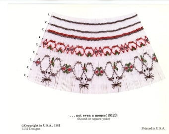 Christmas Smocking Plates /Smocking / Smocked Dress / Christmas Smocking Design / Christmas Dress / Smocked Romper / Not Even a Mouse