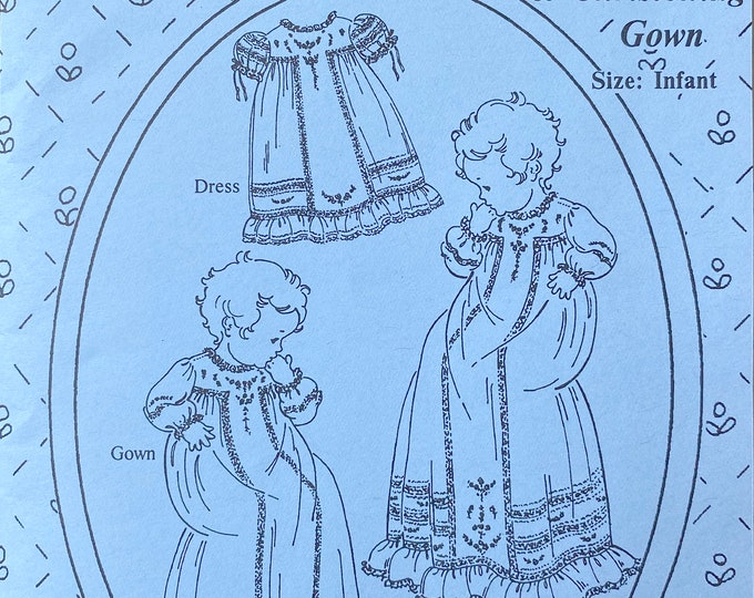Christening Gown Pattern  / Day Gown Patterns / Newborn Patterns / Girls / Boys / T-Yoke Baby Dress / The Old Fashioned Baby /