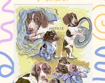 Acrylic Painting Custom Pet Portrait, 8x10 inches, Eggieartshop