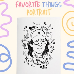 Lieblingssachen individuelles Portrait, Brushpen, Brushpen, Eggieartshop