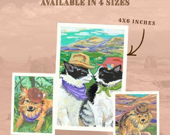 Yeehaw! Western Style Pet Portraits, One of a Kind Dog/Cat Portrait, Custom Painting, Eggieartshop