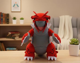 Groudon-knuffel | Grote Pokémon-knuffel | Verzamelcadeau voor kinderen