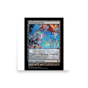 Underground Sea MTG Proxy Art Print | Decepticon Sea Monster Mech Horror Gaming Wall Decor