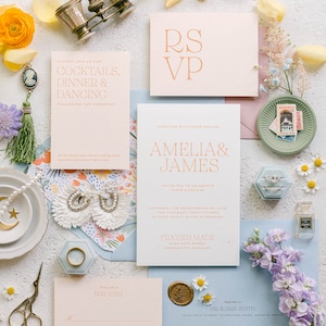 Amelia Wedding Suite Template | Trendy Wedding Invitation | Unique Wedding Stationery | Bright Wedding Invitations | Modern Wedding Download