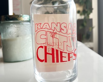 Kansas City CHIEFS | 16 oz Can Glass Chiefs Kansas City Iced Coffee Swift Era Kelce Football