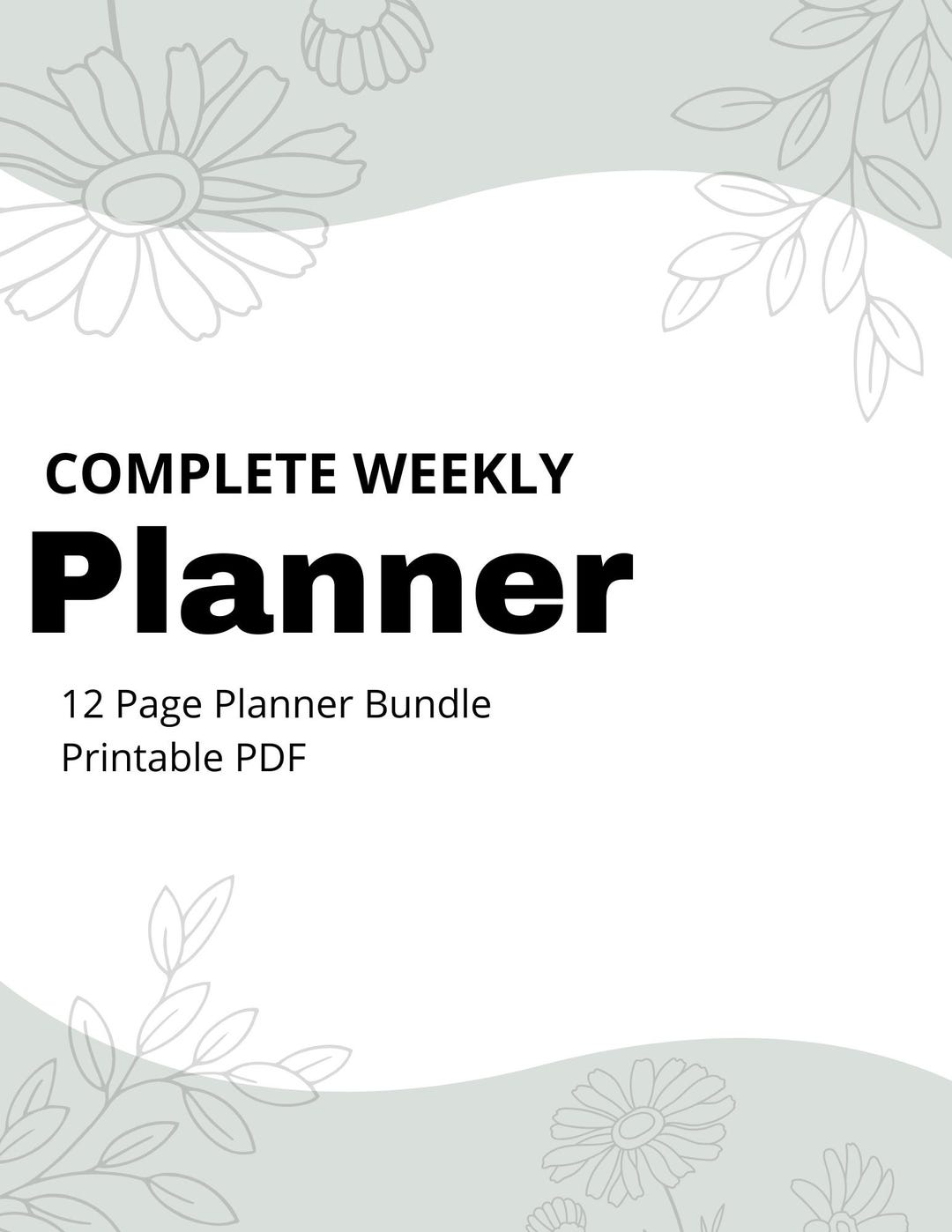 Minimal Weekly Planner Printable /12-page Digital Planner /productivity ...