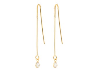 Ria Threader Earrings - 18k Gold Filled, Waterproof, Hypoallergenic Jewelry