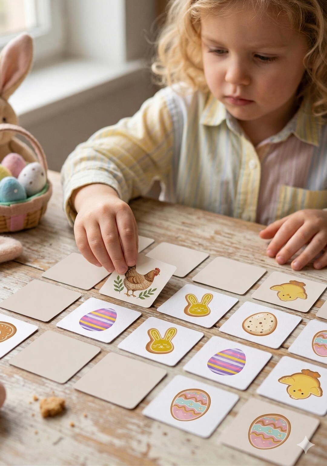 Printable Easter Memory Game - 26 Cute Pairs - Children's Activity, Egg ...