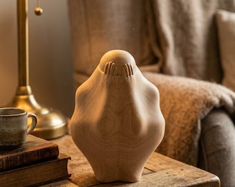 Wooden Abstract Sculpture Figure Trapped in Wood Minimalist Art Decor Emotional Figurine Home Accent