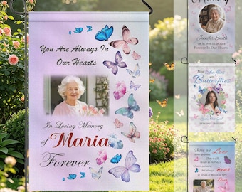 Custom Photo Memorial Garden Flag:Personalized Name In Loving Memory Flag