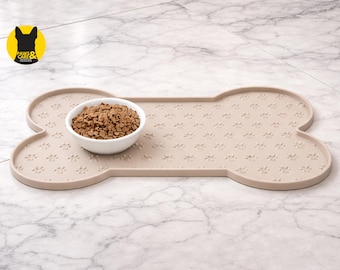 Alfombrilla para comederos de mascotas / Base antideslizante de silicona / Para perros, gatos y otras mascotas / Protector contra derrames en el suelo / Impermeable y fácil de limpiar / Idea de regalo para dueños de perros