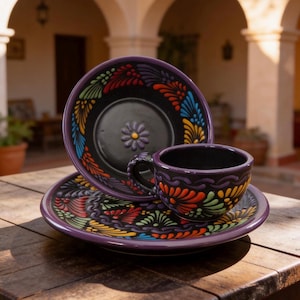 Handmade Talavera Dinnerware Set with 3 Piece