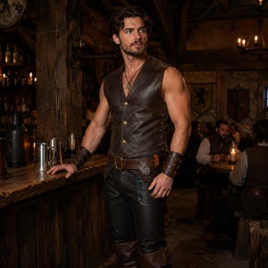 Middeleeuws leren herenvest, echt leer Renaissance Faire LARP piraat Vikingkostuum