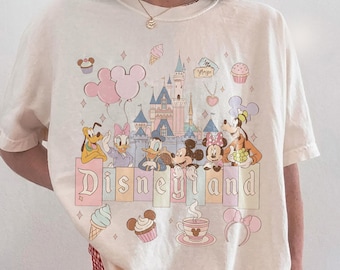 Comfort Colors Retro Disneyland Castle Shirt, Vintage Disneyland California T-shirt, Mickey and Friends Tee, Disneyland Family Trip Tee