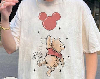 Camiseta retro de Disney con orejas de Winnie the Pooh en colores cómodos, camiseta de Pooh, camiseta de Disney Pooh, camiseta de Disneyworld, camiseta para viaje familiar a Disney.