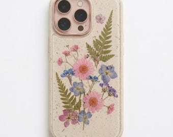 iPhone 13-17 Case: Dual-Layer Protective Floral Design (Matte/Glossy)