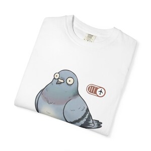 Socially Awkward Pigeon Shirt | I'm Not Shy I'm Just On Airplane Mode | Funny Introvert Gift | Quirky Derpy Bird | Wholesome Bird Lover Tee image 3