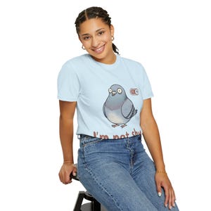 Socially Awkward Pigeon Shirt | I'm Not Shy I'm Just On Airplane Mode | Funny Introvert Gift | Quirky Derpy Bird | Wholesome Bird Lover Tee image 11